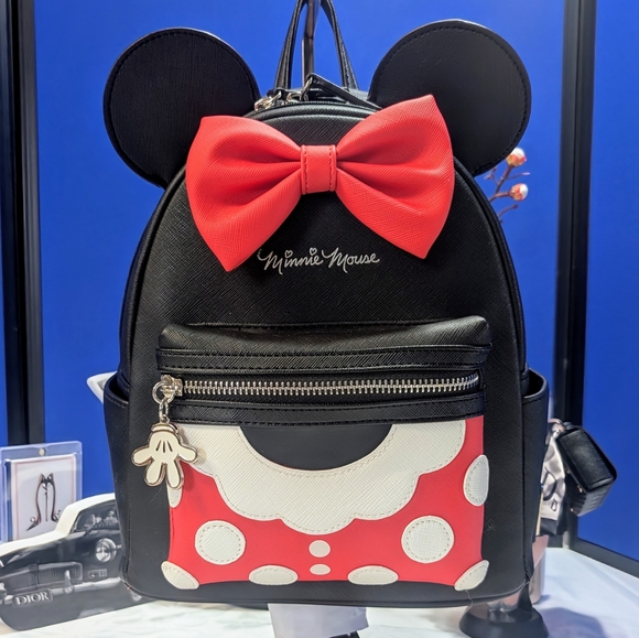 Disney Handbags - MINNIE MOUSE Black and Red Backpack NWOT